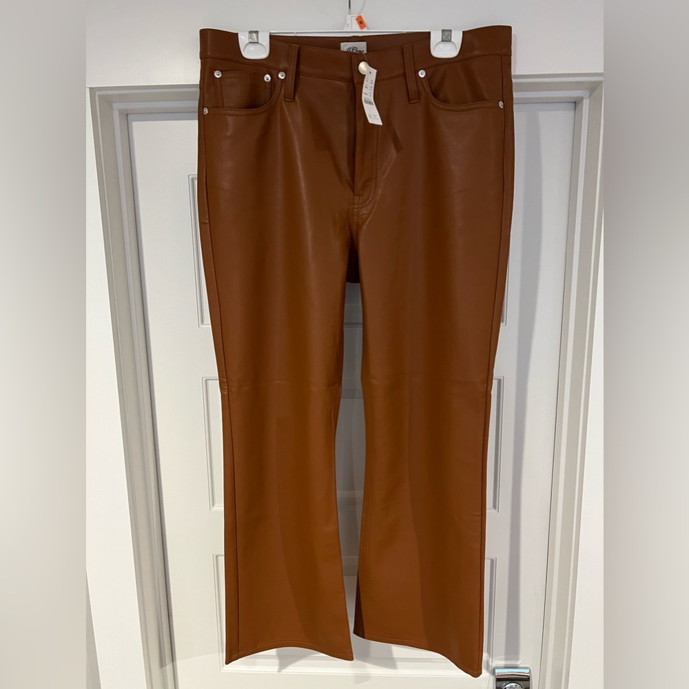JCrew HIGH-RISE SLIM DEMI-BOOT PANT IN FAUX LEATHER
